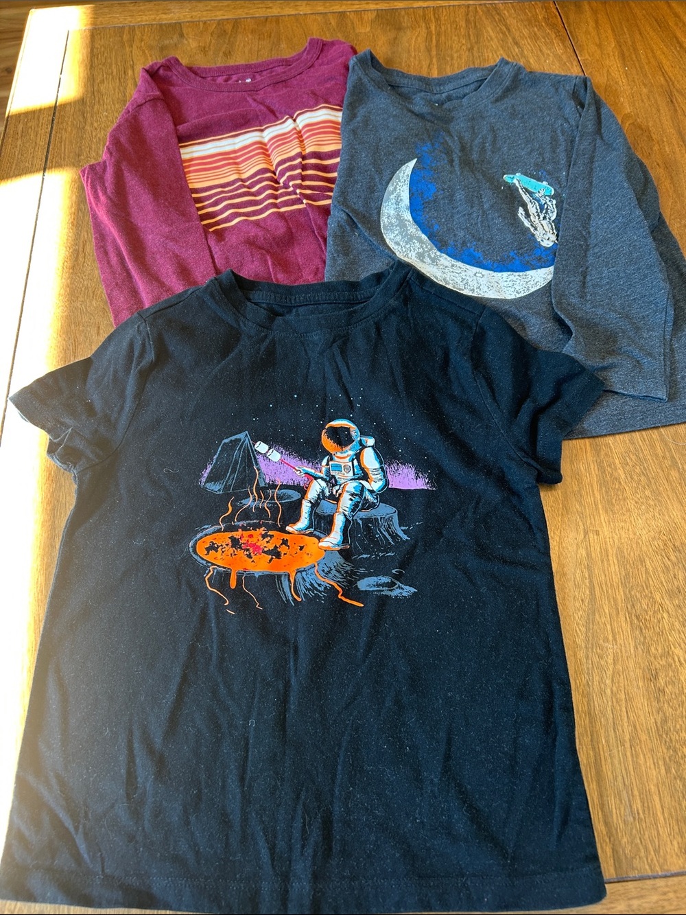 Cat & Jack XS Kids Shirt Bundle - 2 Long Sleeve 1 Short Sleeve